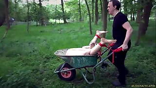 Bdsm b. take note of of two busty slave in a hardcore daily sub lady-love